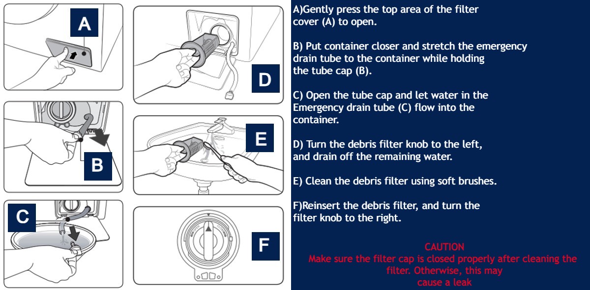 Clean the drain pump filter